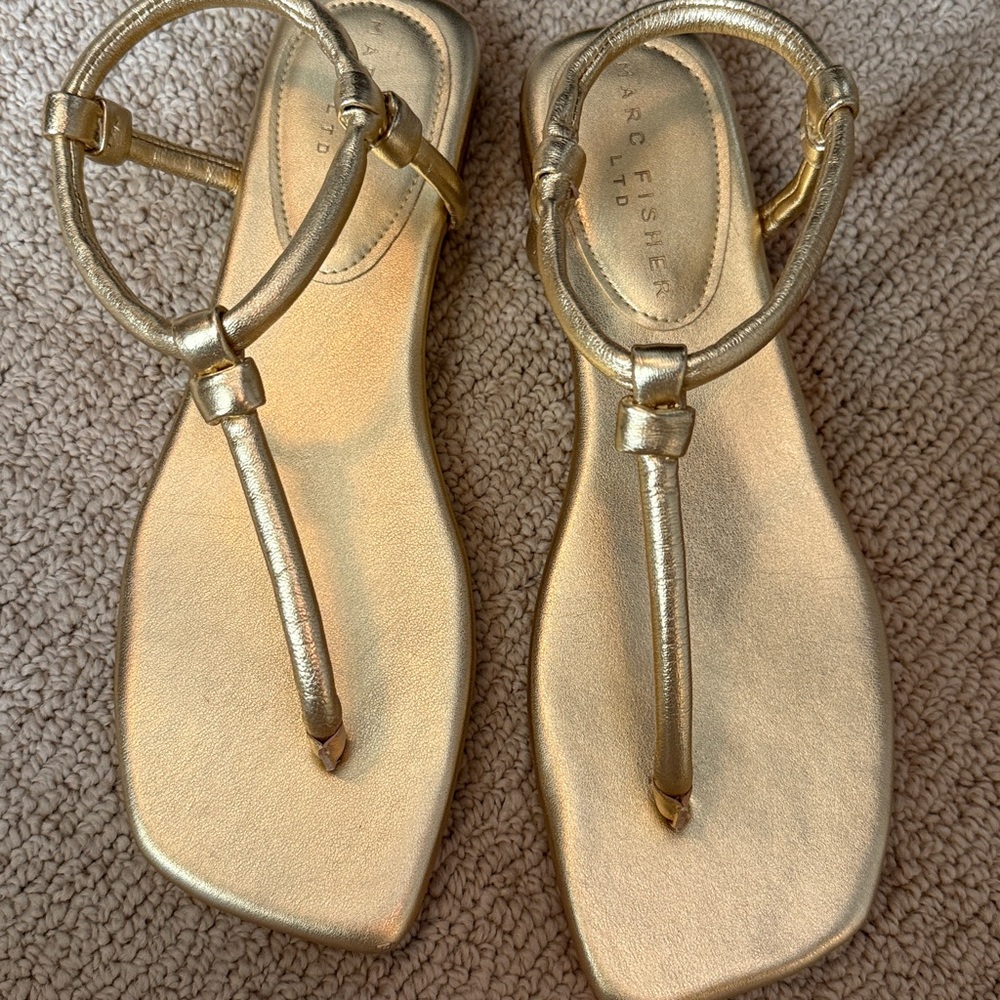 Marc Fisher Metallic Gold Sandals